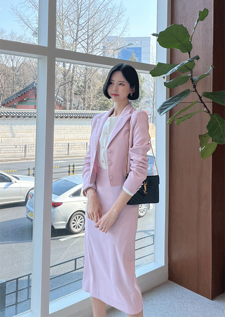 likeher-디올렌 셋업set:S~M/결혼식 하객룩 스커트 자켓 세트예요~~♡韓國女裝套裝